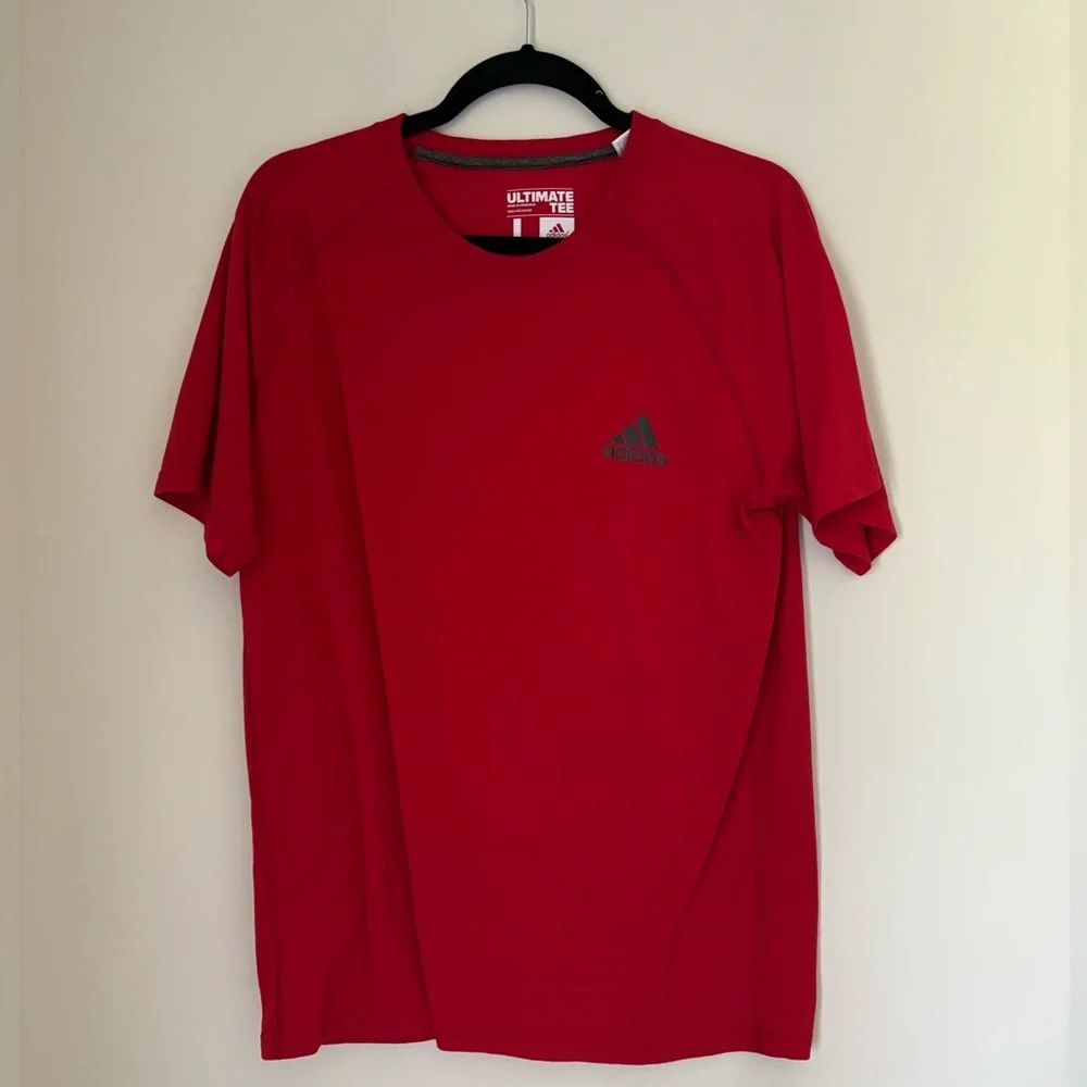 Adidas the Ultimate T‎ Climalite Red Climalite Athleisure Athletic Sz L Athletic